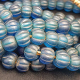BEAUTIFUL OLD AFRICAN Blue GLASS ANTIQUE BEADS 13-14MM